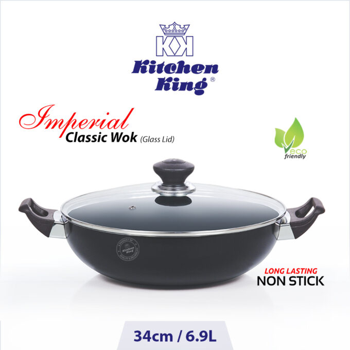 best nonstick cookware imperial classic wok glass lid 34cm