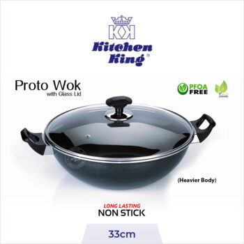 best nonstick cookware proto wok with glass lid 33cm