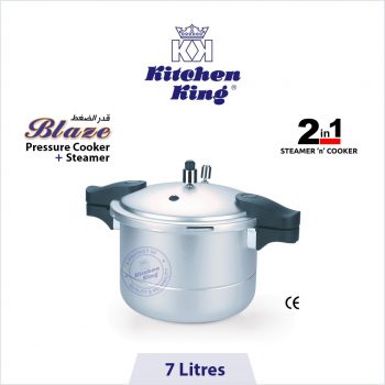 best pressure cooker in Pakistan, best quality pressure cooker, blaze + steamer 7 litres, kitchen king cookware