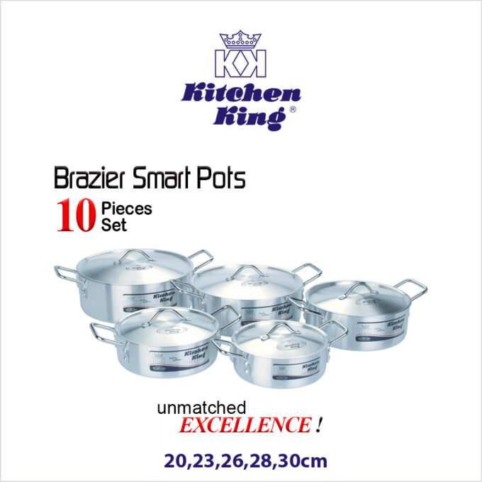 Brazier Smart Pot Set is a 10 Piece cookware set