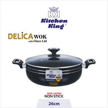 Best quality non stick cookware brand in Pakistan. Delica Wok/Karahi, kitchen king cookware