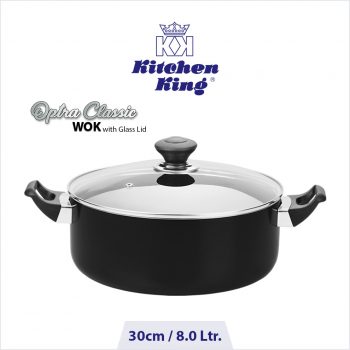 best nonstick cookware Optra Classic Wok (Glass Lid) - 30cm
